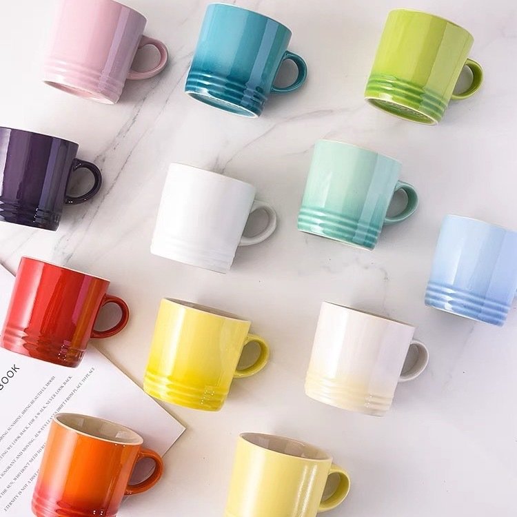 Rainbow Macaron Mug Set — 6 Pieces